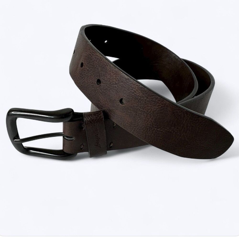 Aeropostale Brown Faux Leather Belt Sz S 30–32 Gunmetal Buckle 1.5" Unisex